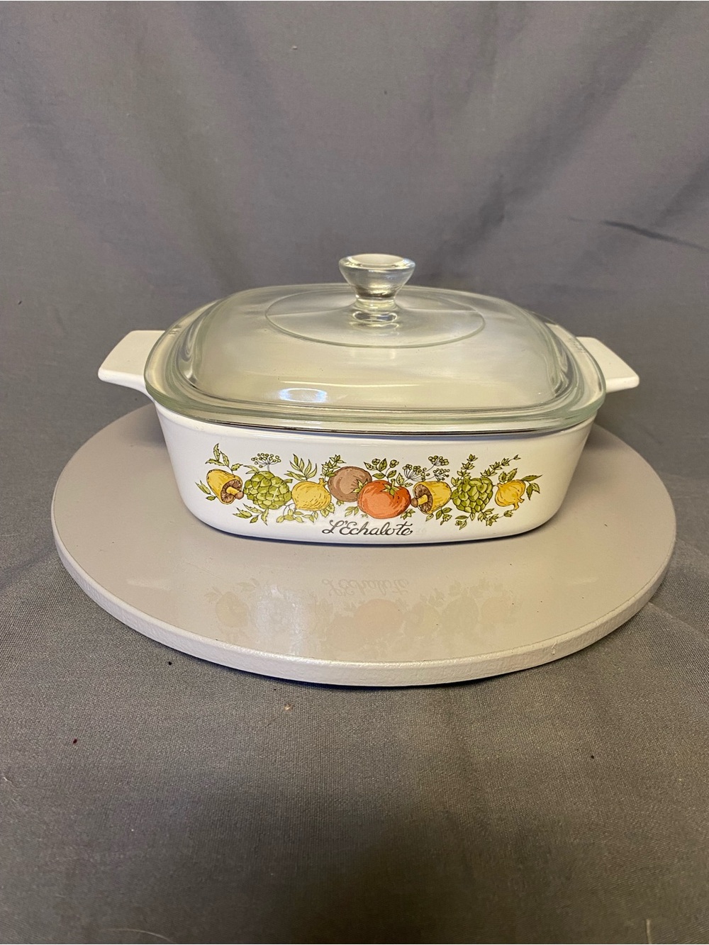 Vintage Corningware L’Echalote White Casserole Dish 1 quart